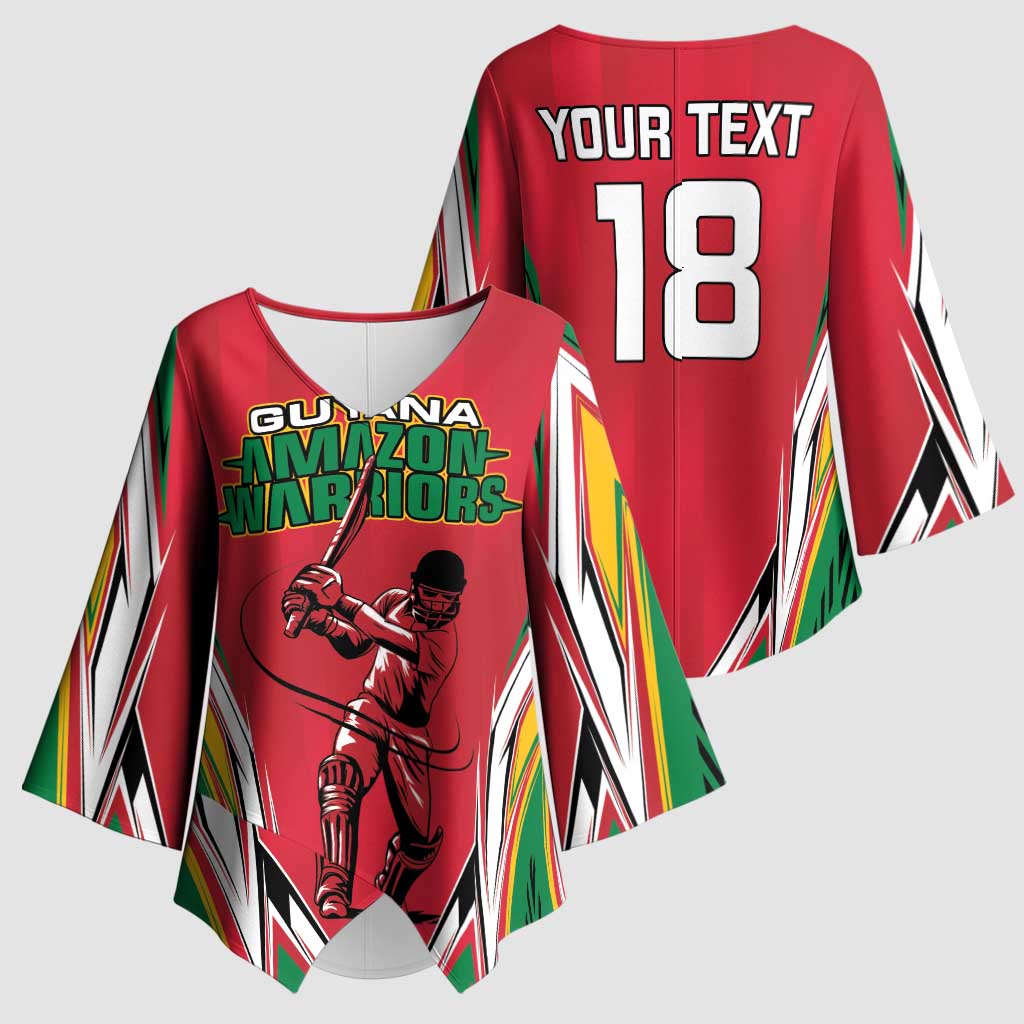 Custom Guyana Cricket Spirit Kimono Sleeve Blouse Amazon Warriors Inspired - Wonder Print Shop