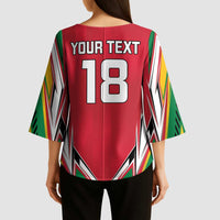 Custom Guyana Cricket Spirit Kimono Sleeve Blouse Amazon Warriors Inspired - Wonder Print Shop