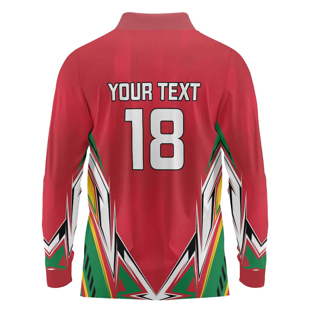Custom Guyana Cricket Spirit Long Sleeve Polo Shirt Amazon Warriors Inspired - Wonder Print Shop