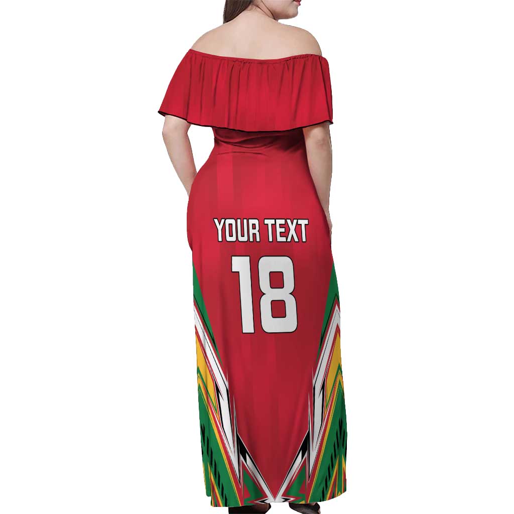 Custom Guyana Cricket Spirit Off Shoulder Maxi Dress Amazon Warriors Inspired - Wonder Print Shop