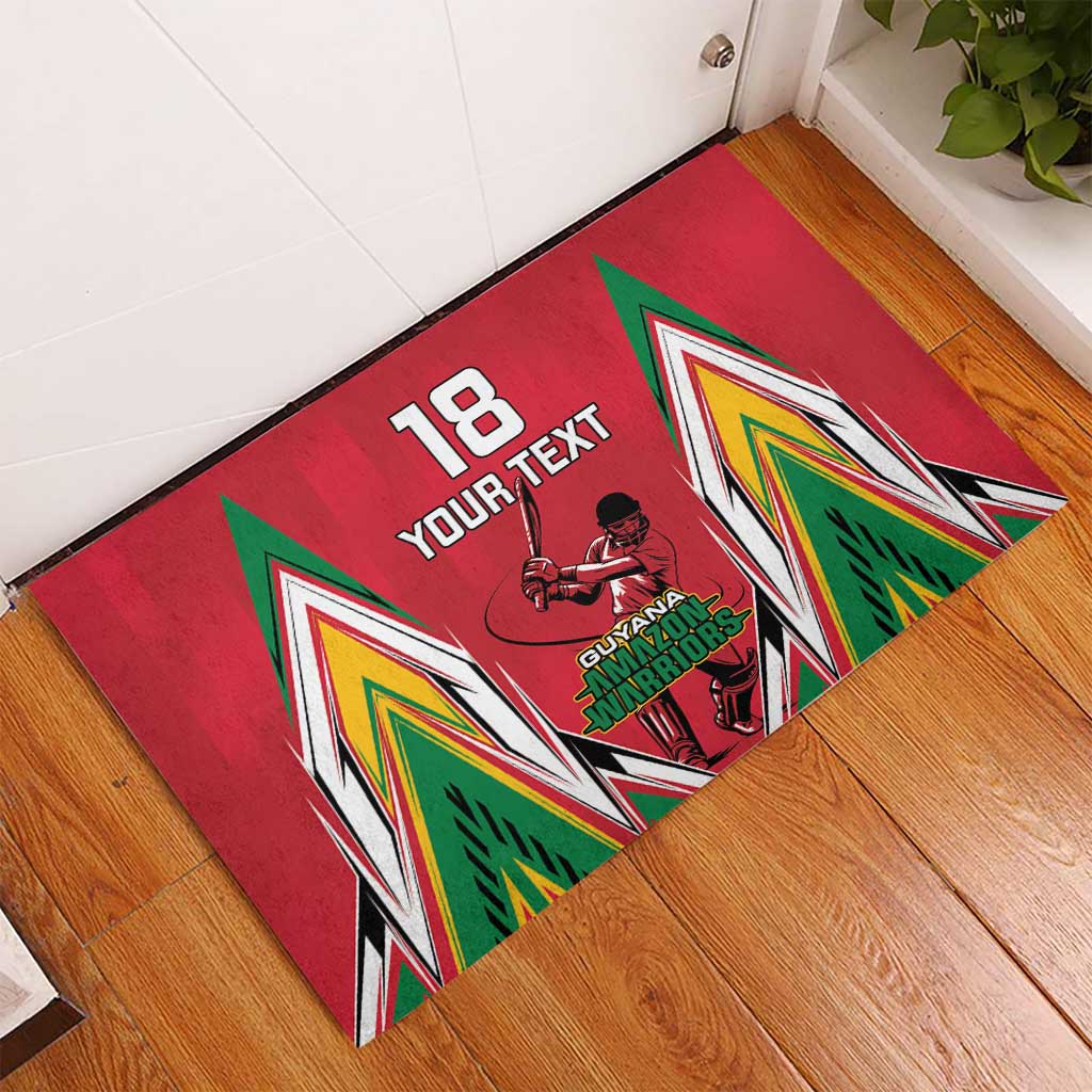 Custom Guyana Cricket Spirit Rubber Doormat Amazon Warriors Inspired - Wonder Print Shop