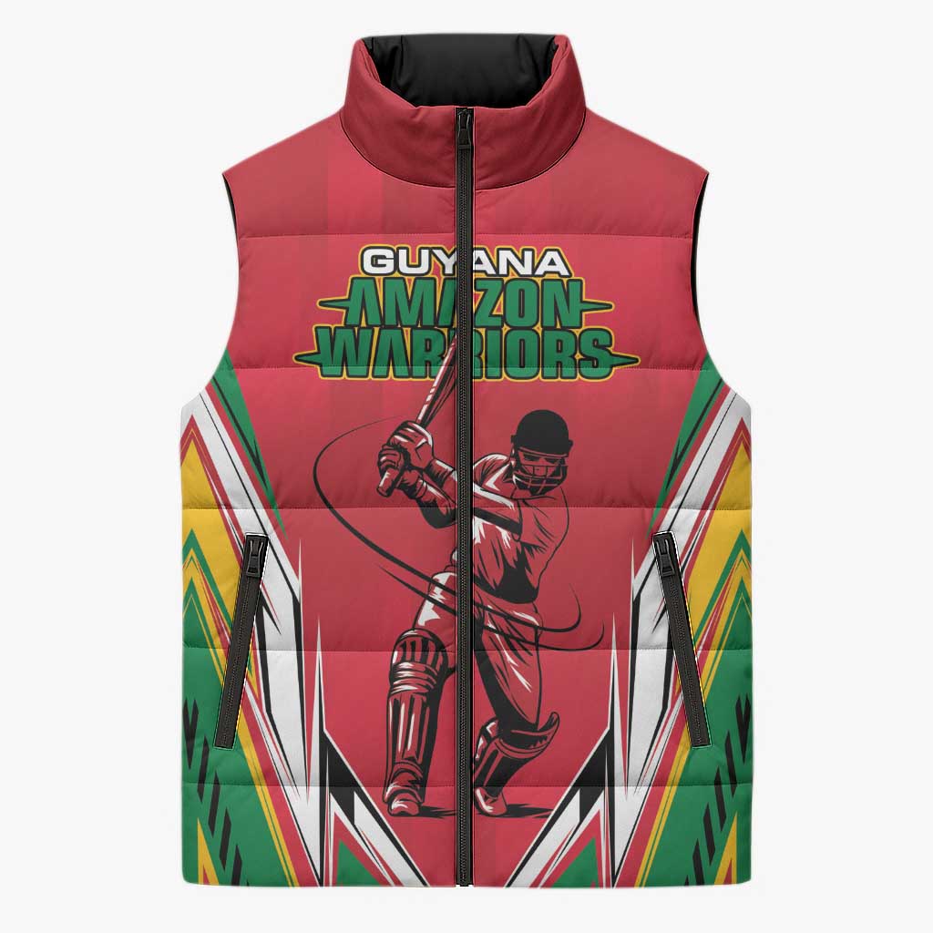 Custom Guyana Cricket Spirit Sleeveless Puffer Jacket Amazon Warriors Inspired - Wonder Print Shop