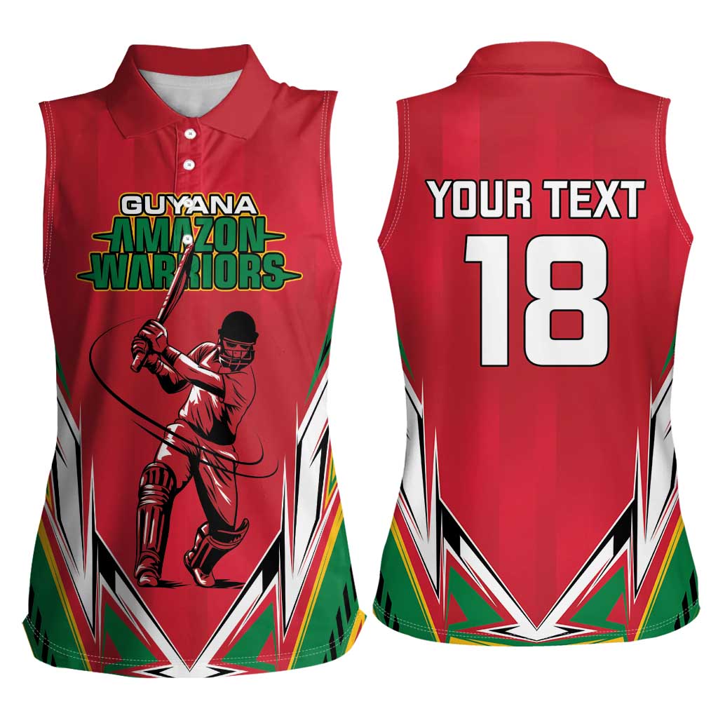 Custom Guyana Cricket Spirit Women Sleeveless Polo Shirt Amazon Warriors Inspired - Wonder Print Shop
