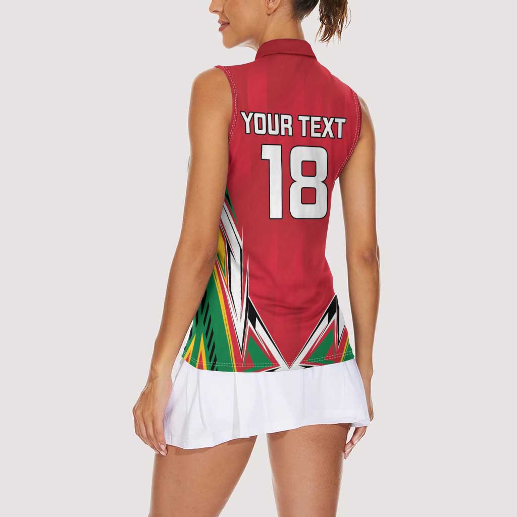 Custom Guyana Cricket Spirit Women Sleeveless Polo Shirt Amazon Warriors Inspired - Wonder Print Shop