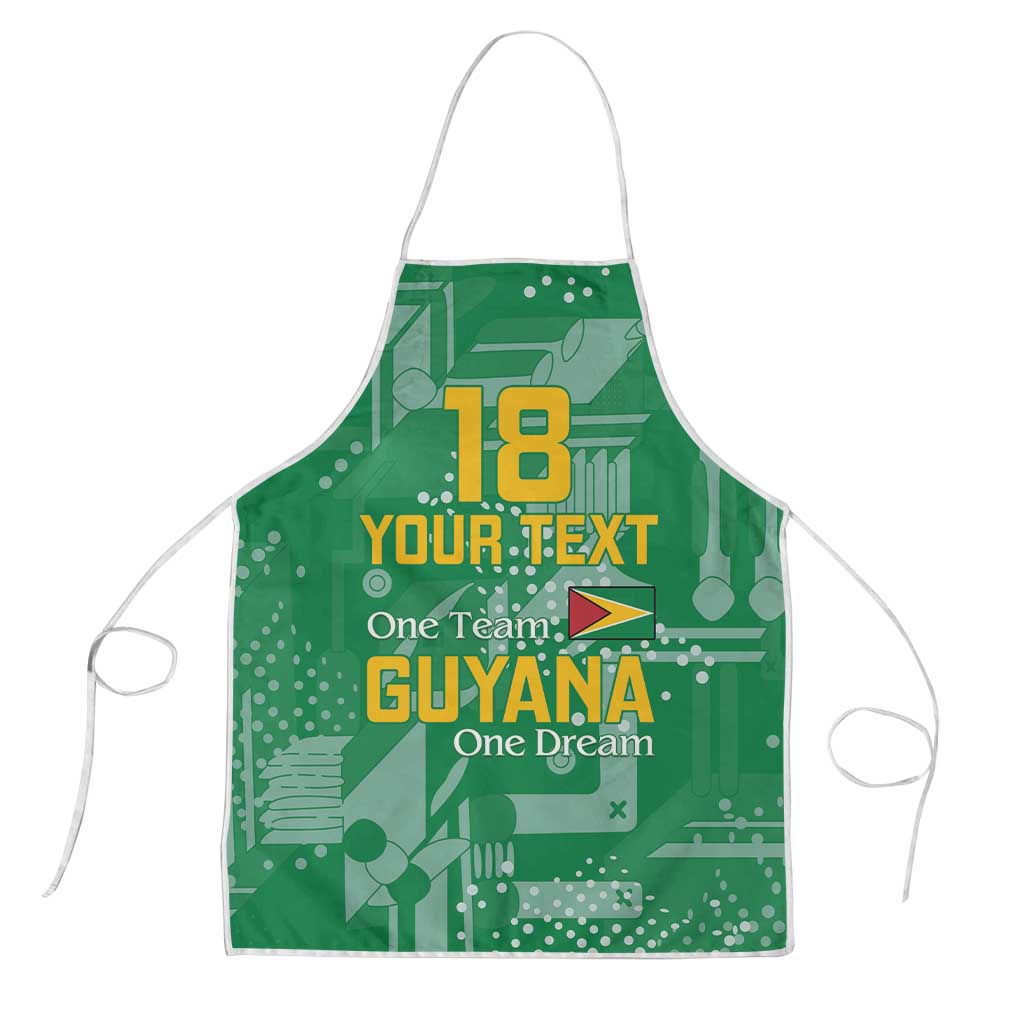 Custom Guyana Football Apron One Team One Game Green Version - Wonder Print Shop