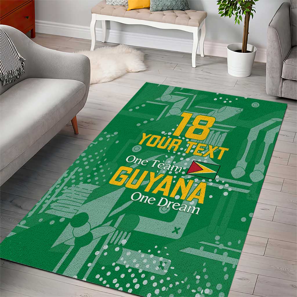Custom Guyana Football Area Rug One Team One Game Green Version - Wonder Print Shop
