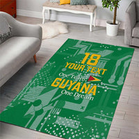 Custom Guyana Football Area Rug One Team One Game Green Version - Wonder Print Shop