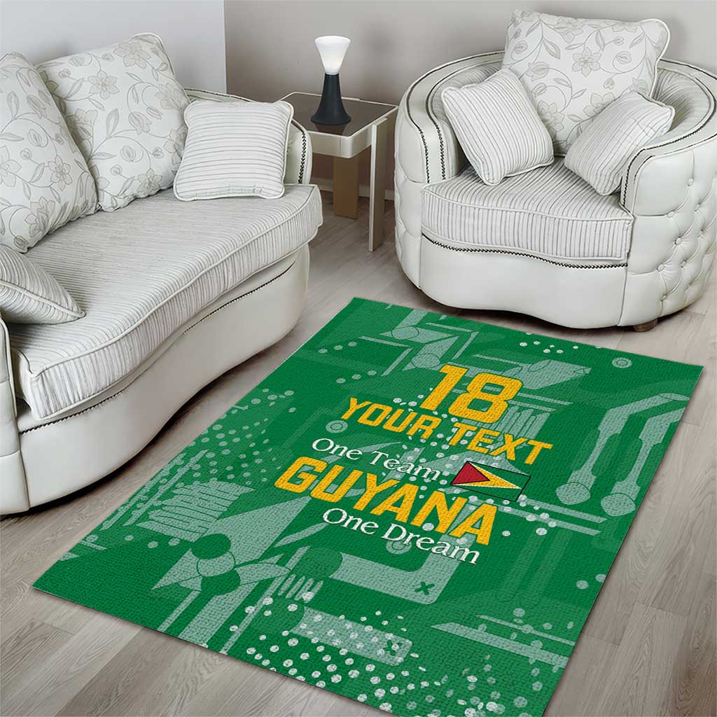 Custom Guyana Football Area Rug One Team One Game Green Version - Wonder Print Shop
