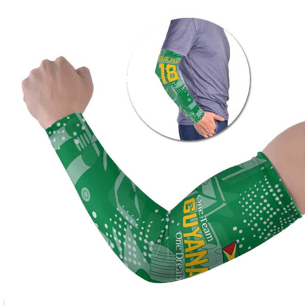Custom Guyana Football Arm Sleeves One Team One Game Green Version - Wonder Print Shop