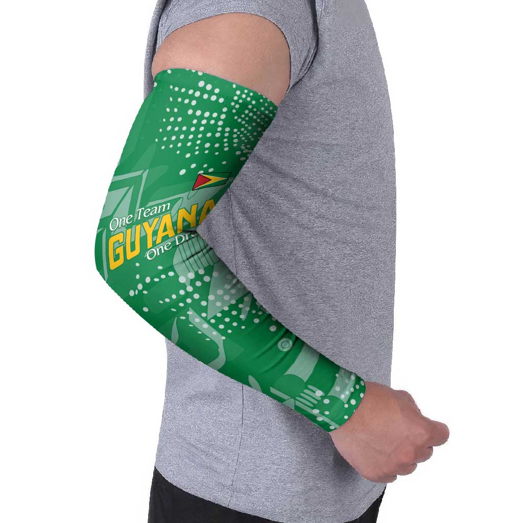 Custom Guyana Football Arm Sleeves One Team One Game Green Version - Wonder Print Shop