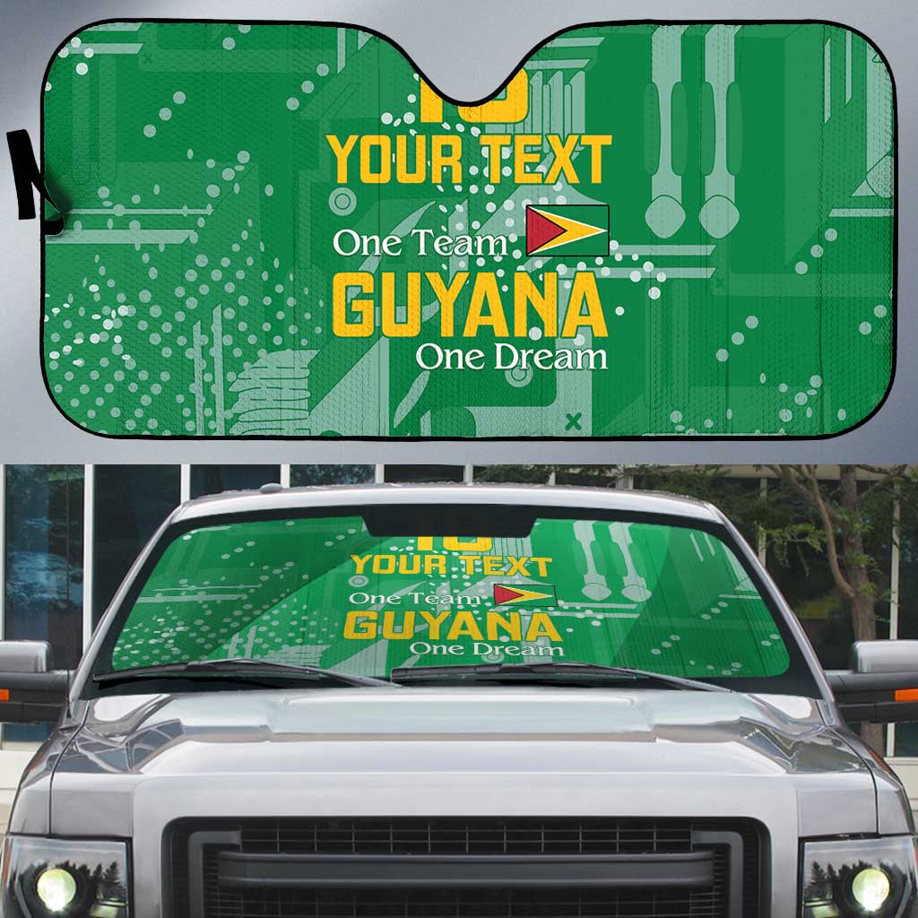 Custom Guyana Football Auto Sun Shade One Team One Game Green Version - Wonder Print Shop