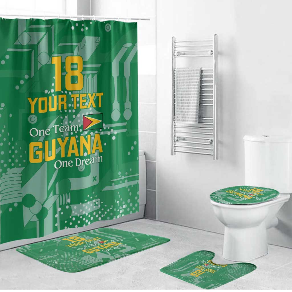 Custom Guyana Football Bathroom Set One Team One Game Green Version - Wonder Print Shop