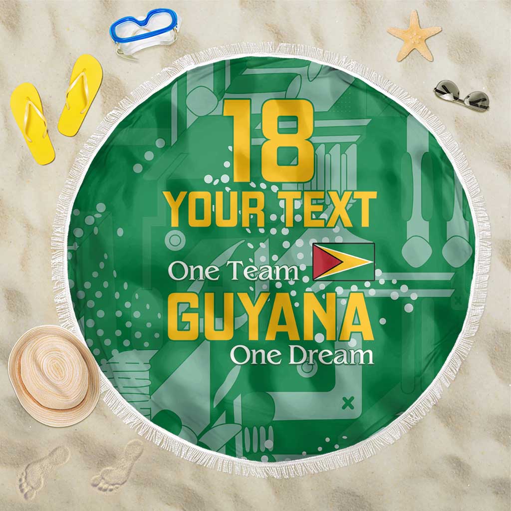 Custom Guyana Football Beach Blanket One Team One Game Green Version - Wonder Print Shop