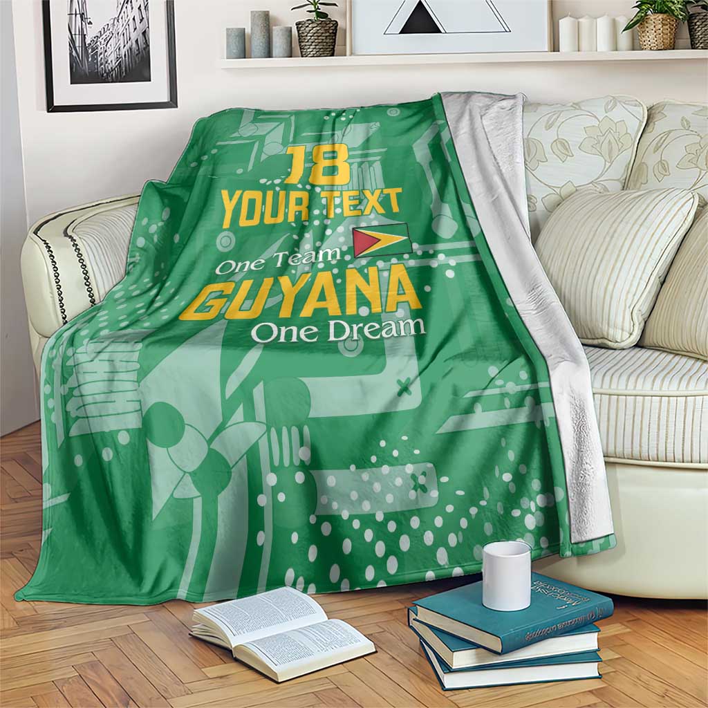 Custom Guyana Football Blanket One Team One Game Green Version - Wonder Print Shop