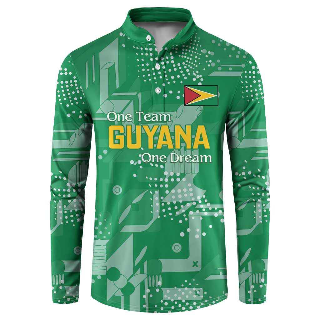 Custom Guyana Football Button Sweatshirt One Team One Game Green Version - Wonder Print Shop