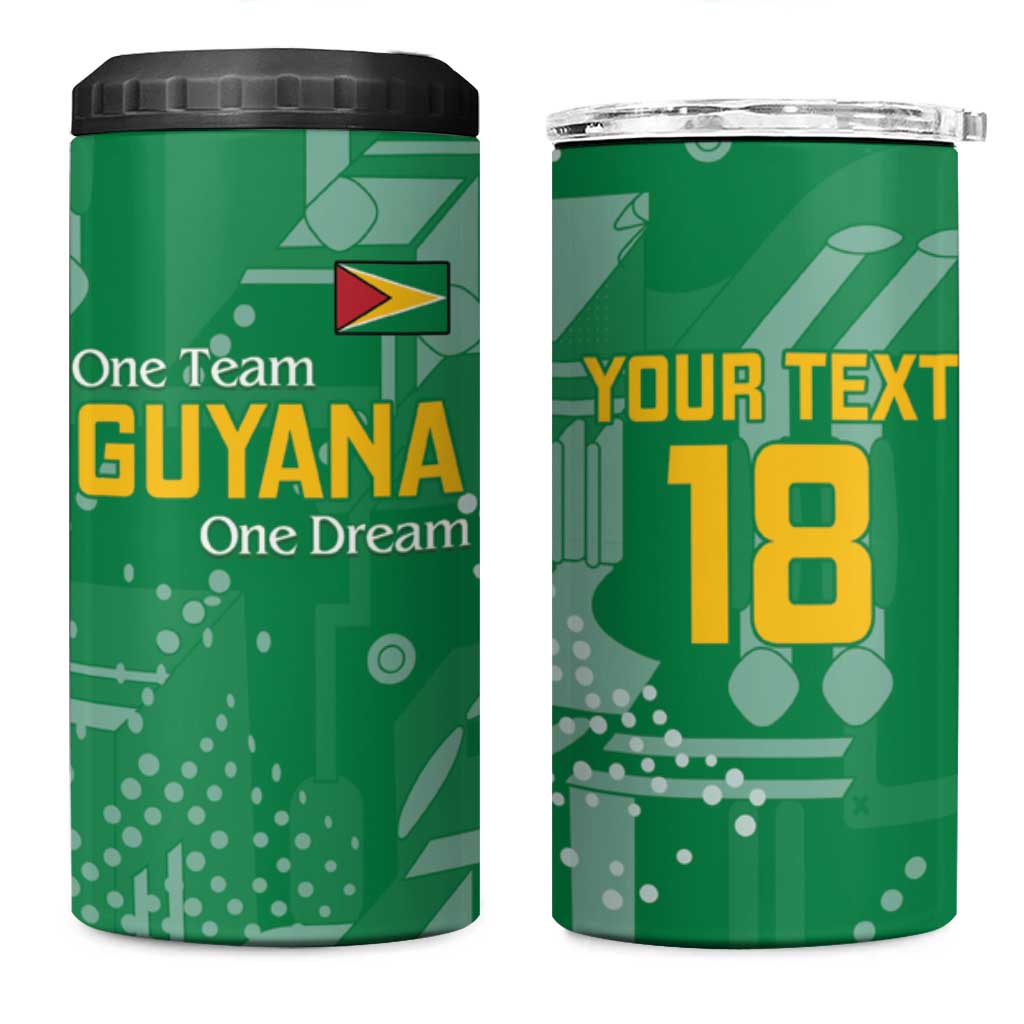Custom Guyana Football 4 in 1 Can Cooler Tumbler One Team One Game Green Version - Wonder Print Shop