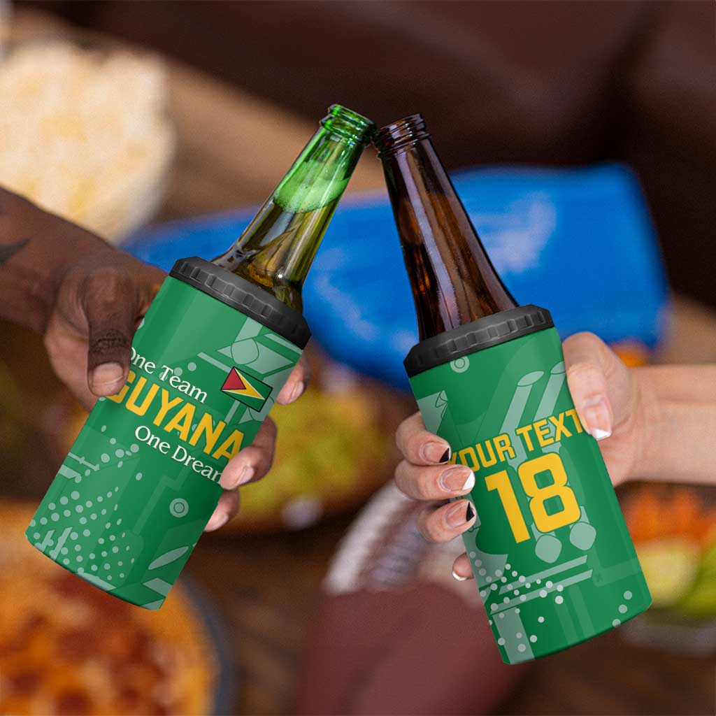 Custom Guyana Football 4 in 1 Can Cooler Tumbler One Team One Game Green Version - Wonder Print Shop