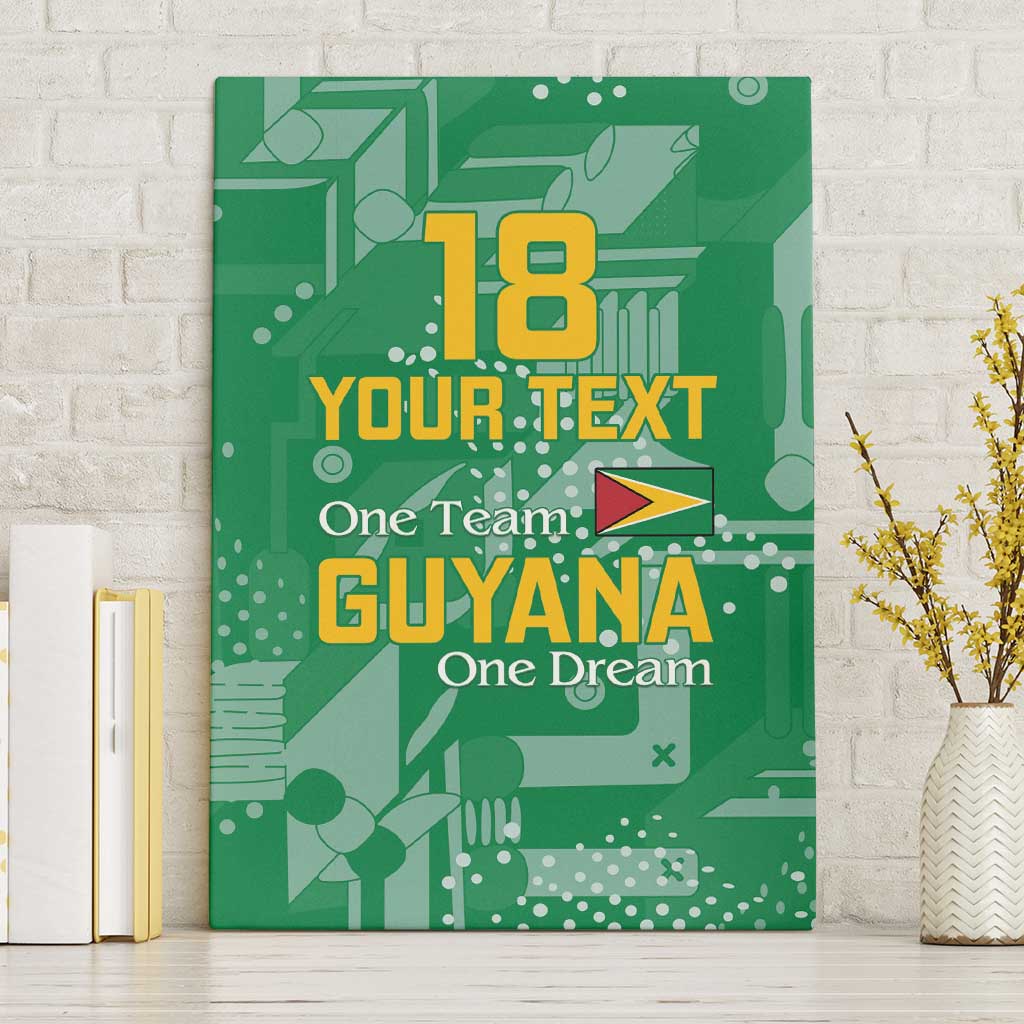 Custom Guyana Football Canvas Wall Art One Team One Game Green Version - Wonder Print Shop