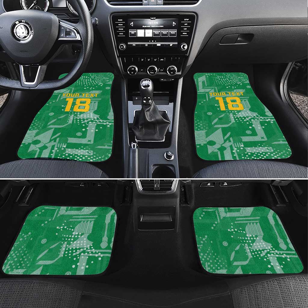 Custom Guyana Football Car Mats One Team One Game Green Version - Wonder Print Shop