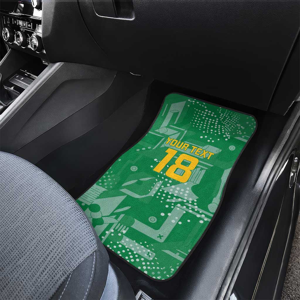 Custom Guyana Football Car Mats One Team One Game Green Version - Wonder Print Shop