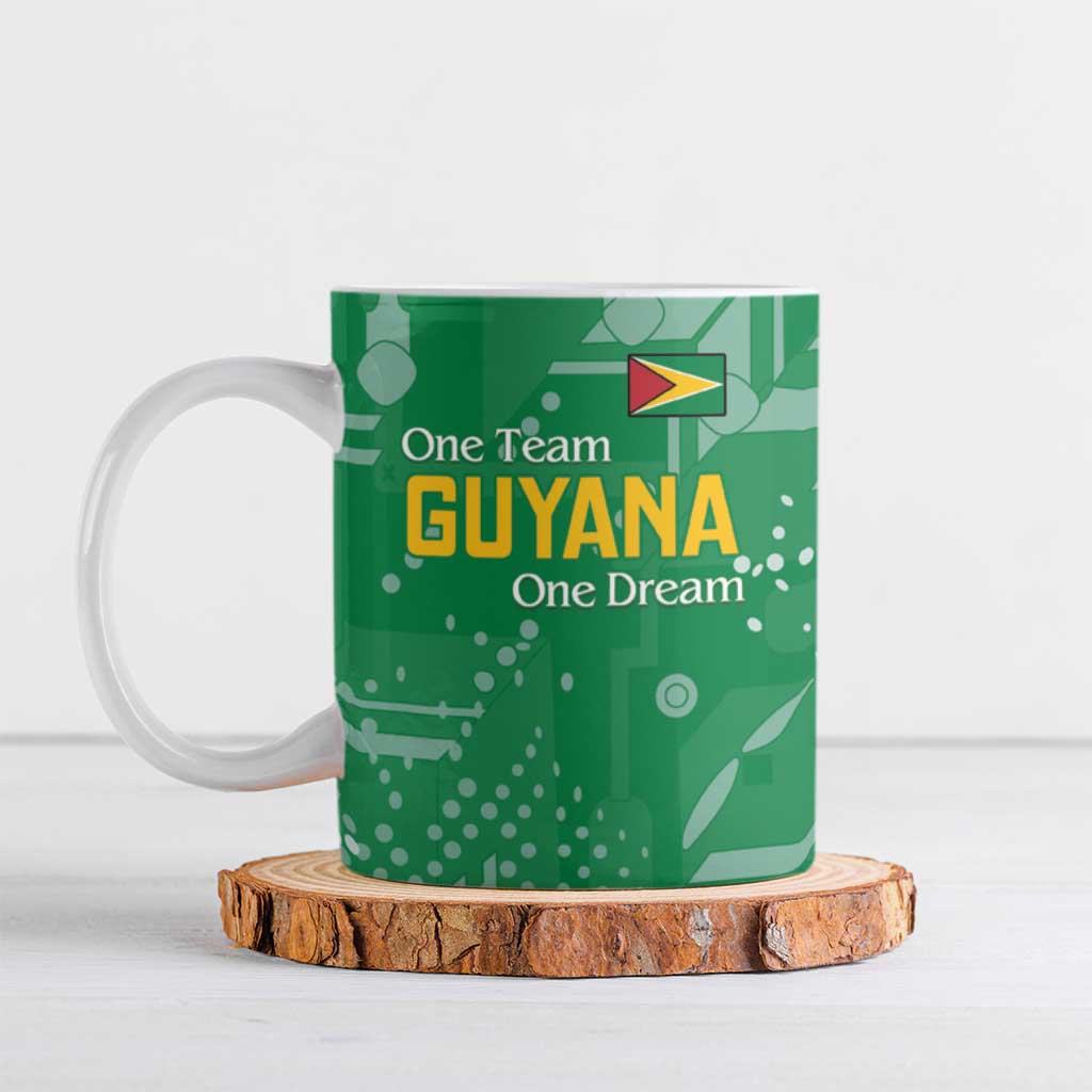 Custom Guyana Football Ceramic Mug One Team One Game Green Version - Wonder Print Shop