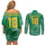 Custom Guyana Football Couples Matching Off Shoulder Short Dress and Long Sleeve Button Shirt One Team One Game Green Version - Wonder Print Shop