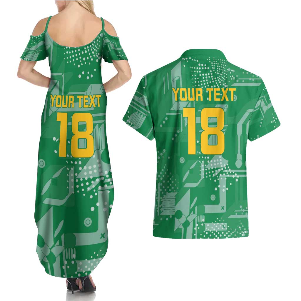Custom Guyana Football Couples Matching Summer Maxi Dress and Hawaiian Shirt One Team One Game Green Version - Wonder Print Shop