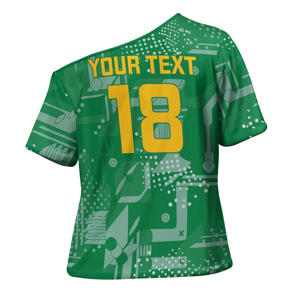 Custom Guyana Football Cross Shoulder Shirt One Team One Game Green Version - Wonder Print Shop