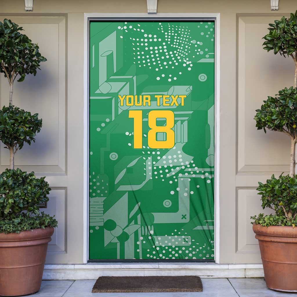 Custom Guyana Football Door Cover One Team One Game Green Version - Wonder Print Shop