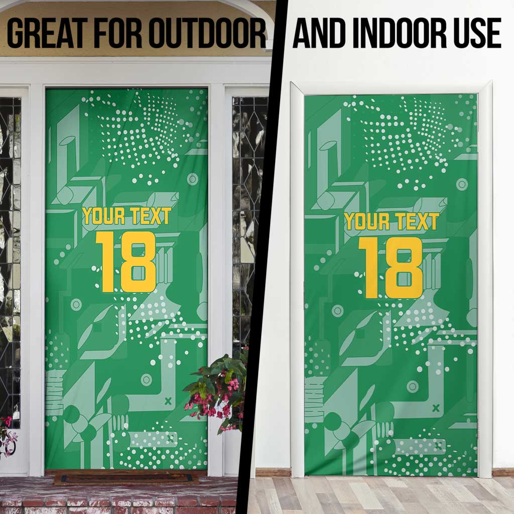 Custom Guyana Football Door Cover One Team One Game Green Version - Wonder Print Shop