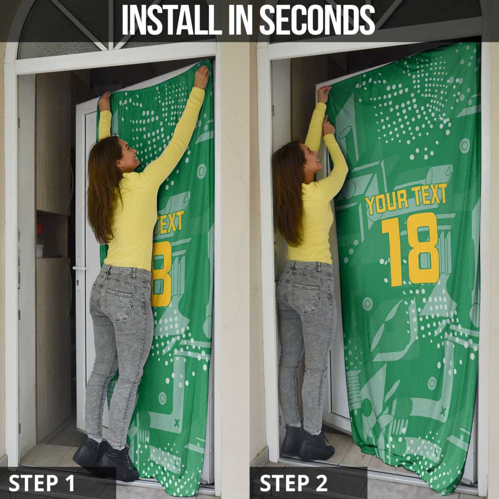 Custom Guyana Football Door Cover One Team One Game Green Version - Wonder Print Shop
