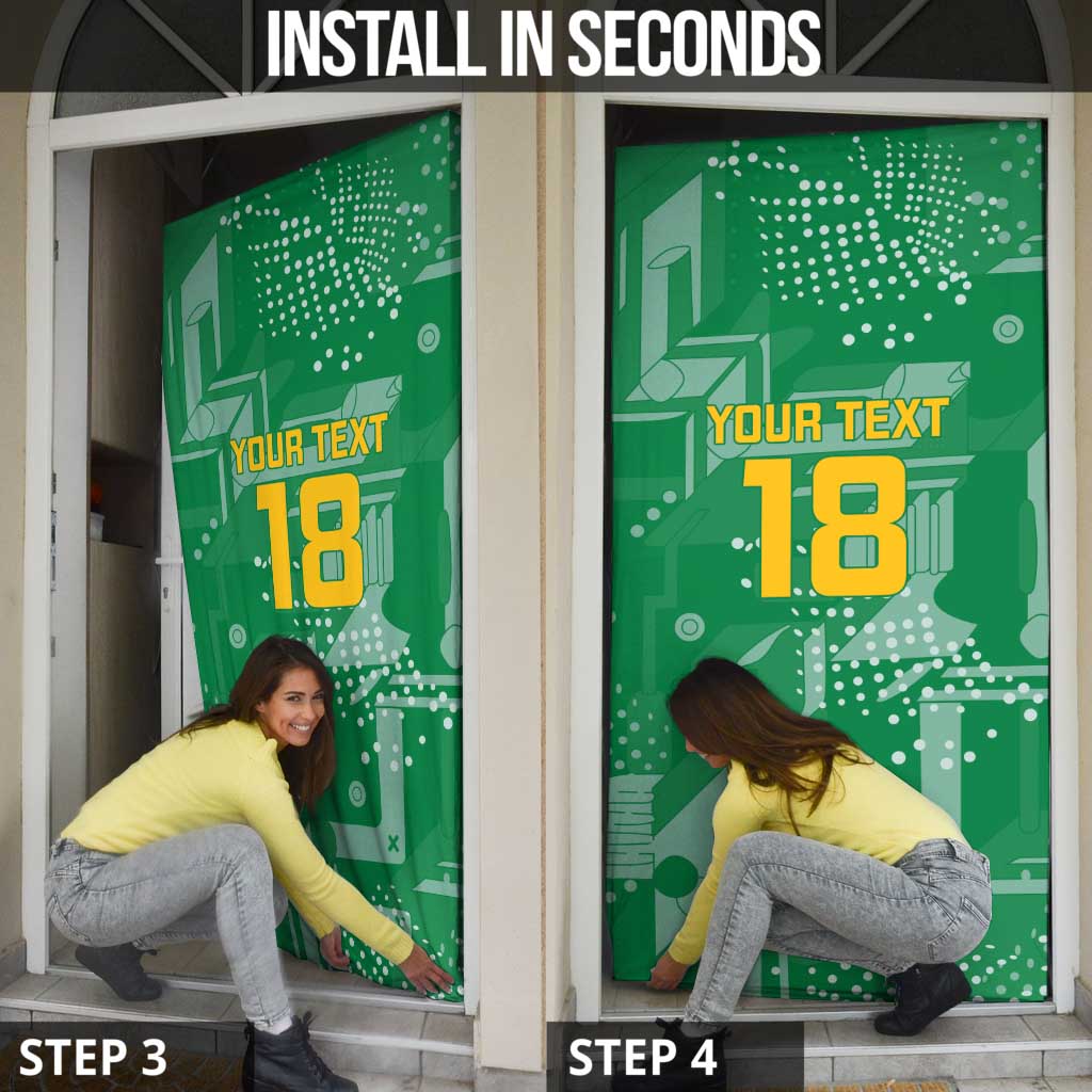 Custom Guyana Football Door Cover One Team One Game Green Version - Wonder Print Shop