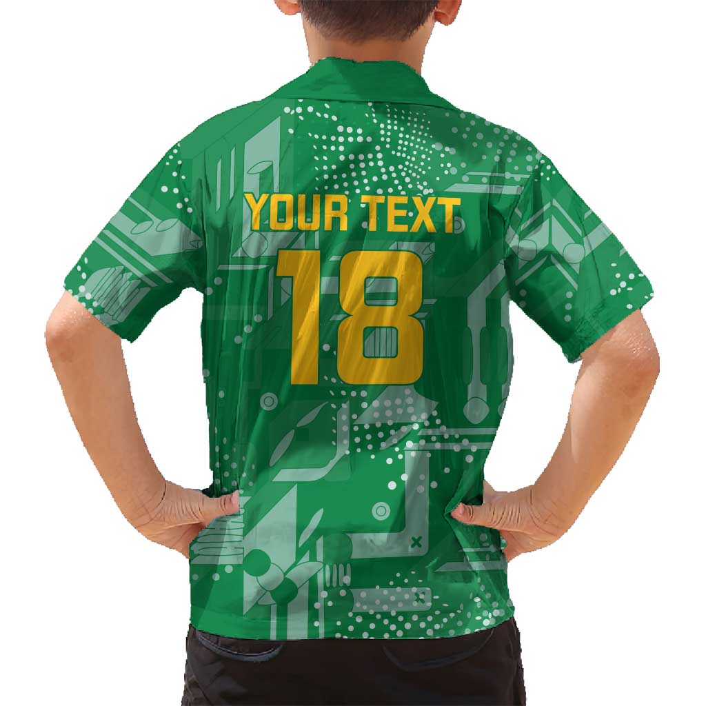 Custom Guyana Football Family Matching Long Sleeve Bodycon Dress and Hawaiian Shirt One Team One Game Green Version - Wonder Print Shop
