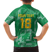 Custom Guyana Football Family Matching Off Shoulder Maxi Dress and Hawaiian Shirt One Team One Game Green Version - Wonder Print Shop