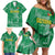 Custom Guyana Football Family Matching Off Shoulder Short Dress and Hawaiian Shirt One Team One Game Green Version - Wonder Print Shop