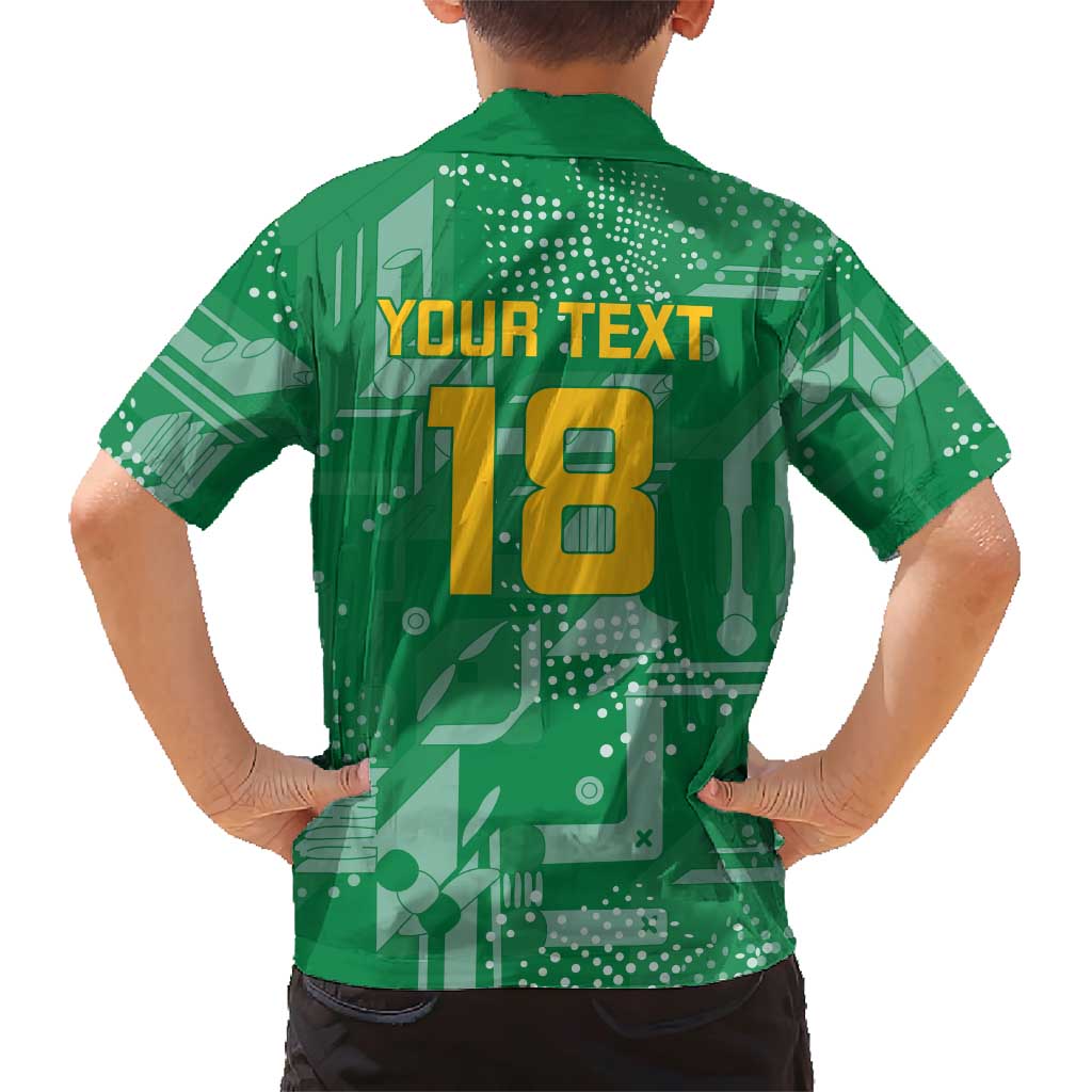 Custom Guyana Football Family Matching Short Sleeve Bodycon Dress and Hawaiian Shirt One Team One Game Green Version - Wonder Print Shop