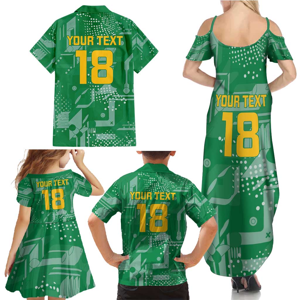 Custom Guyana Football Family Matching Summer Maxi Dress and Hawaiian Shirt One Team One Game Green Version - Wonder Print Shop