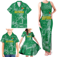 Custom Guyana Football Family Matching Tank Maxi Dress and Hawaiian Shirt One Team One Game Green Version - Wonder Print Shop