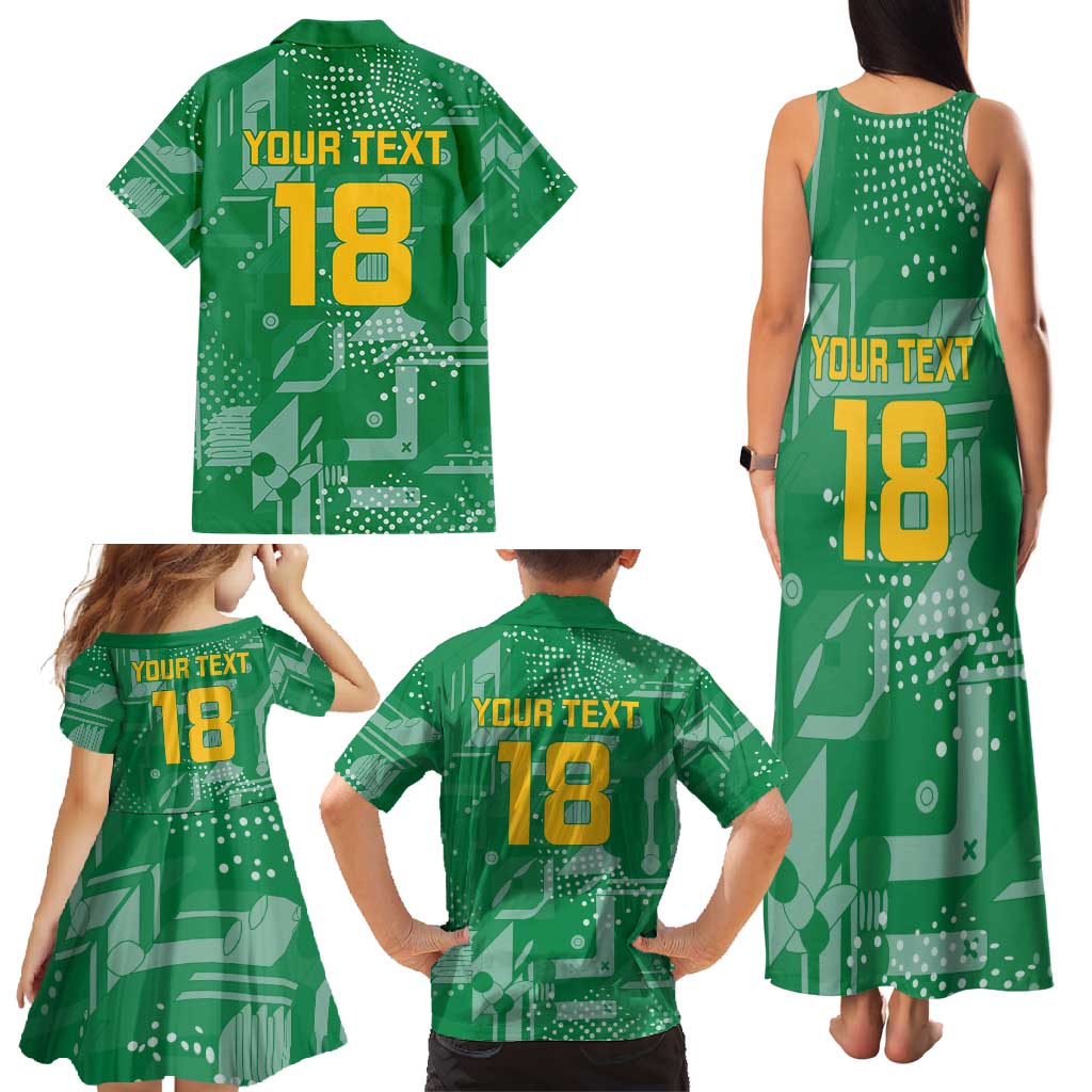 Custom Guyana Football Family Matching Tank Maxi Dress and Hawaiian Shirt One Team One Game Green Version - Wonder Print Shop