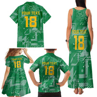 Custom Guyana Football Family Matching Tank Maxi Dress and Hawaiian Shirt One Team One Game Green Version - Wonder Print Shop