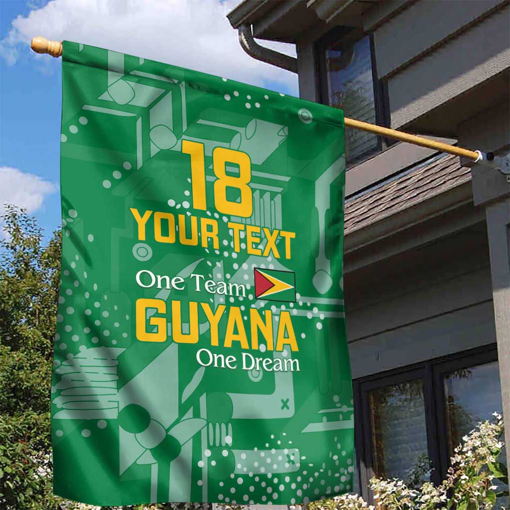 Custom Guyana Football Garden Flag One Team One Game Green Version - Wonder Print Shop