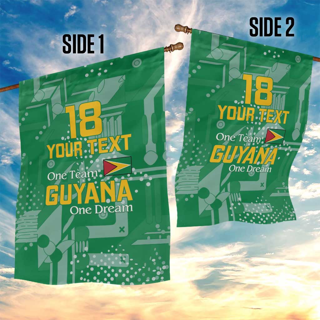 Custom Guyana Football Garden Flag One Team One Game Green Version - Wonder Print Shop