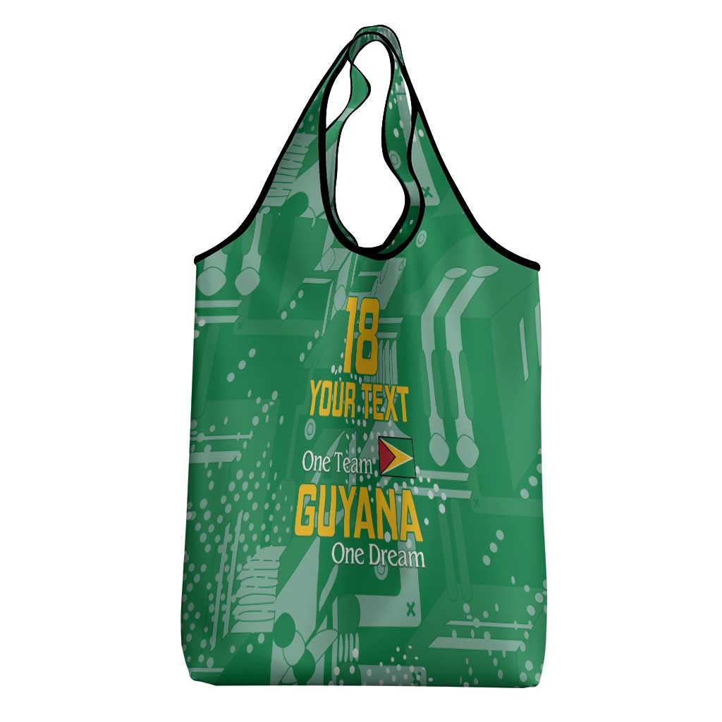 Custom Guyana Football Grocery Bag One Team One Game Green Version - Wonder Print Shop