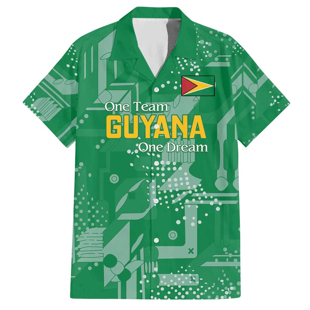 Custom Guyana Football Hawaiian Shirt One Team One Game Green Version - Wonder Print Shop
