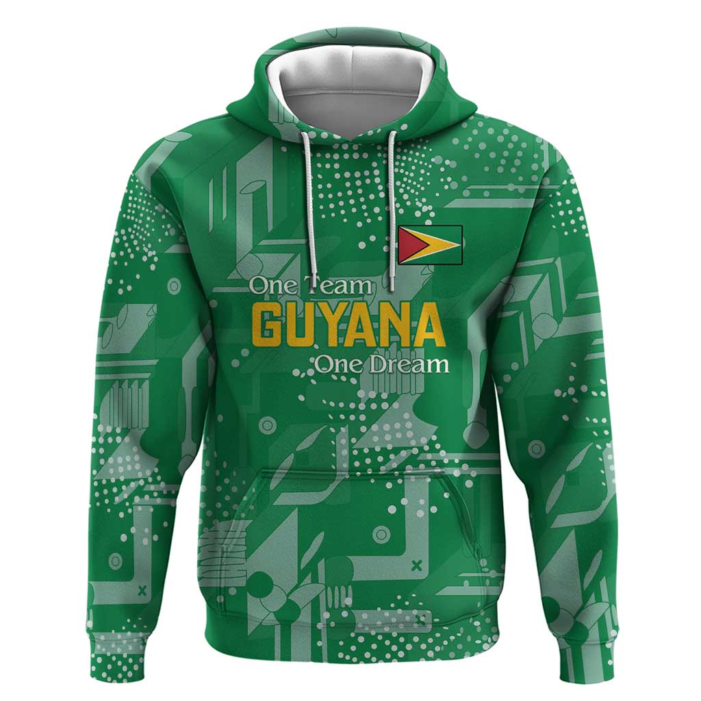 Custom Guyana Football Hoodie One Team One Game Green Version - Wonder Print Shop