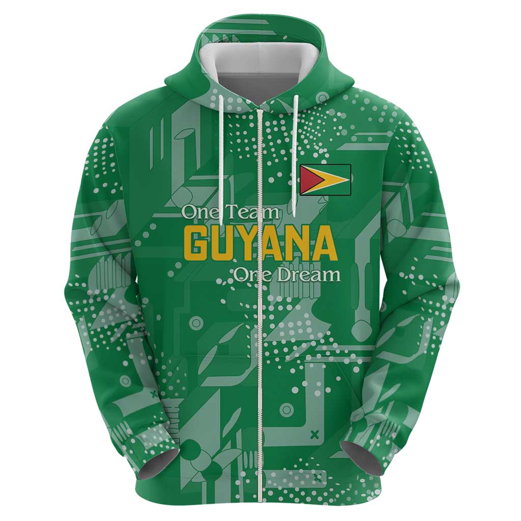 Custom Guyana Football Hoodie One Team One Game Green Version - Wonder Print Shop