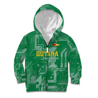 Custom Guyana Football Kid Hoodie One Team One Game Green Version - Wonder Print Shop
