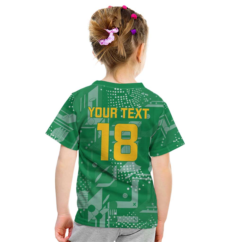 Custom Guyana Football Kid T Shirt One Team One Game Green Version - Wonder Print Shop