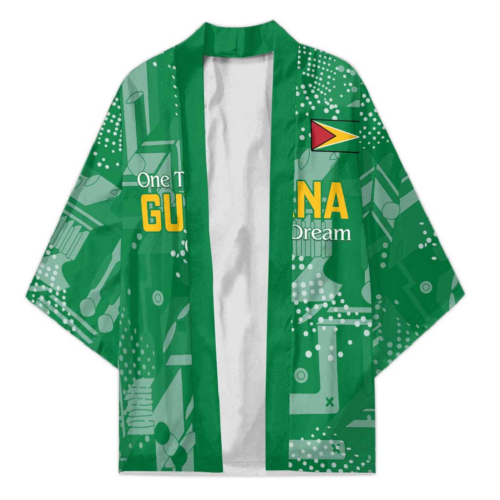 Custom Guyana Football Kimono One Team One Game Green Version - Wonder Print Shop
