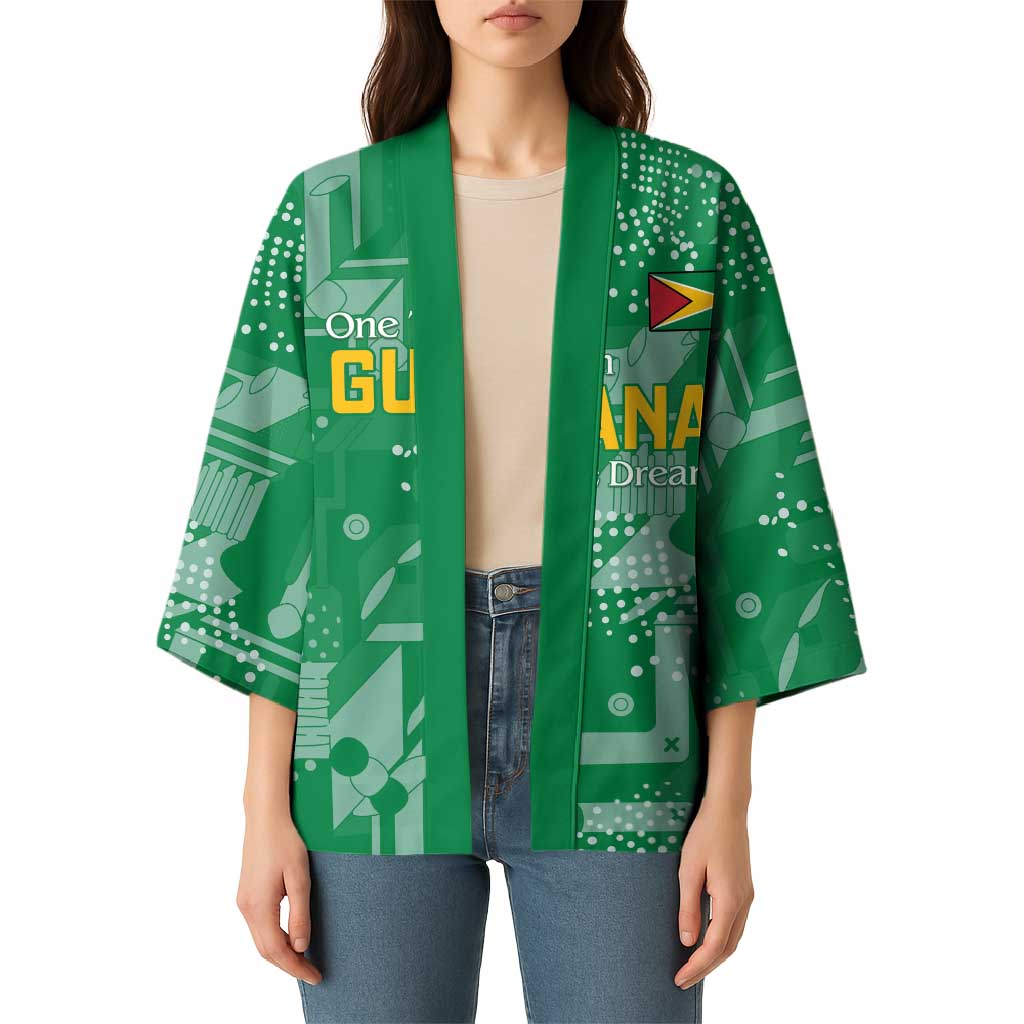 Custom Guyana Football Kimono One Team One Game Green Version - Wonder Print Shop